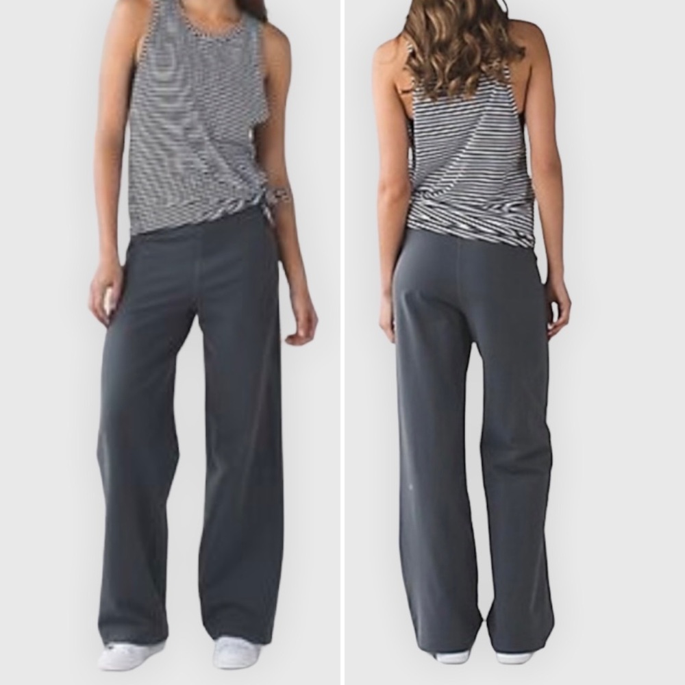 Lululemon Ribbed Still Pant, Wide Leg Pants | Coal Grey